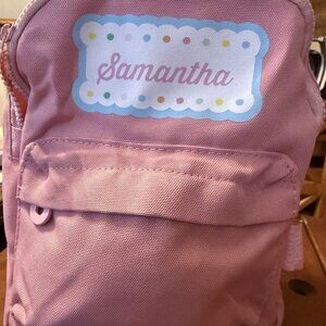 Stuck on You personalized toddler backpack name "Samantha"